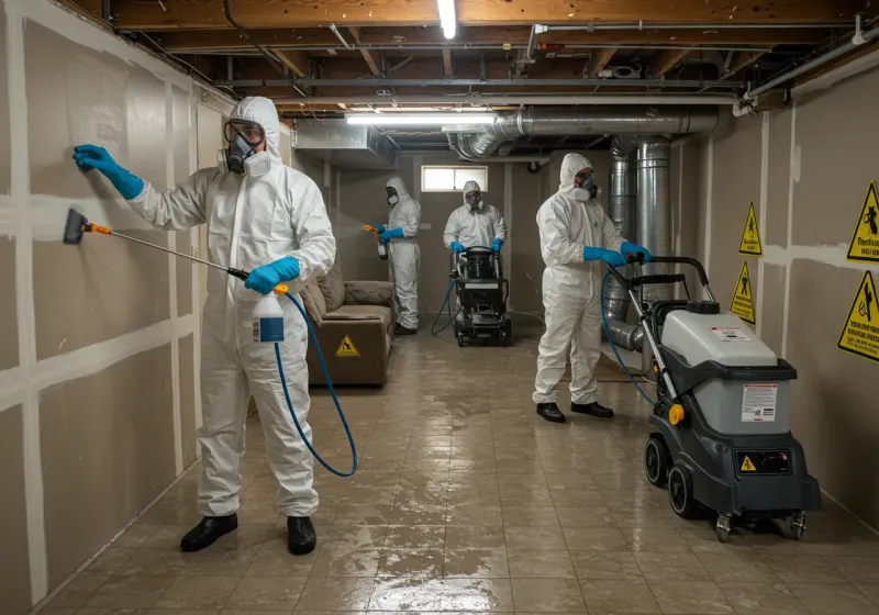 Basement Moisture Removal and Structural Drying process in Oriskany, NY